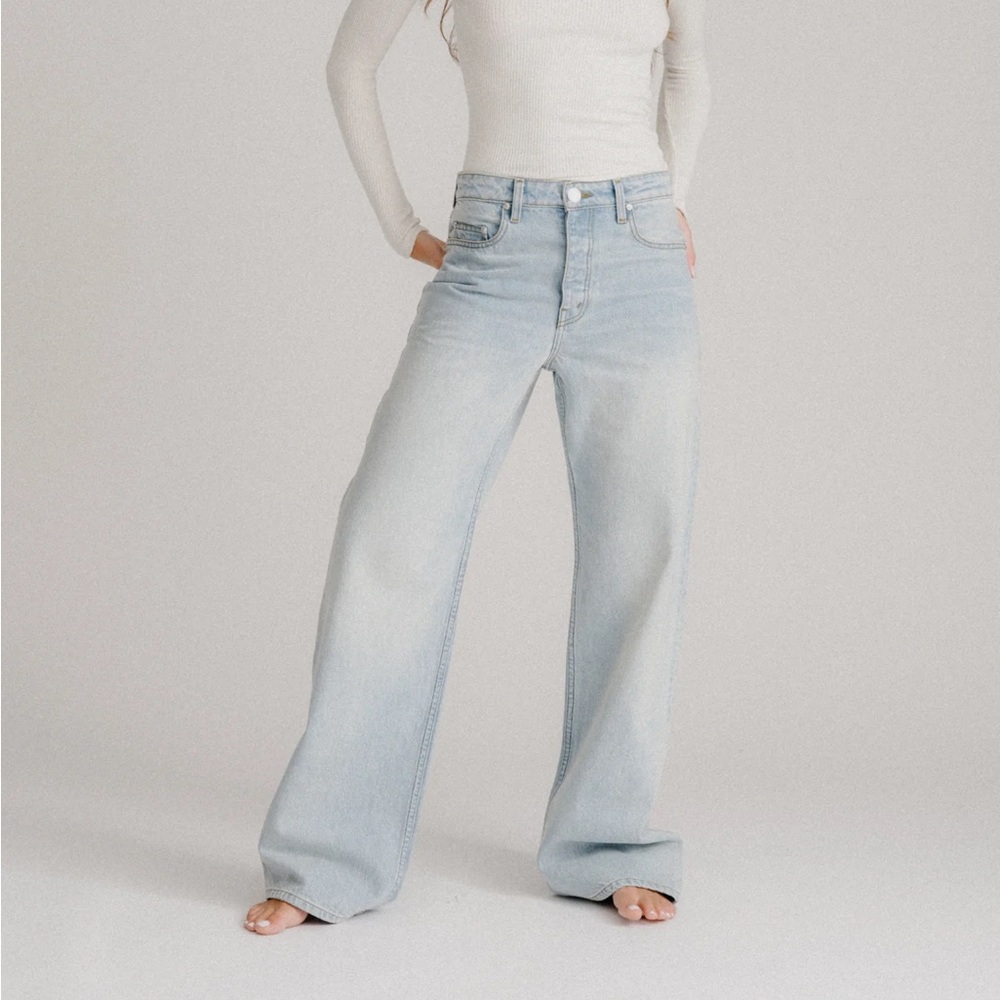 Blue Flare Wide Leg High-Waisted Jeans
